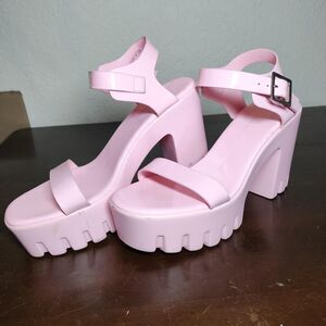 pink platform sandals size 6